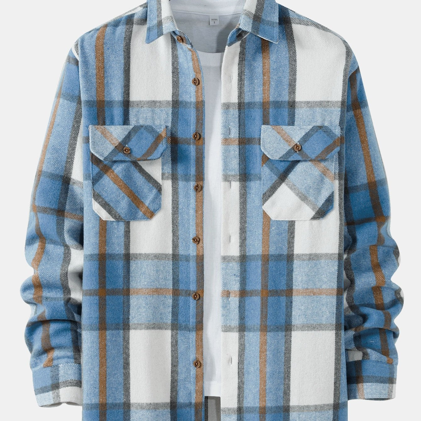 Plaid Flannel Overshirt with Double Pockets