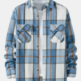 Plaid Flannel Overshirt with Double Pockets