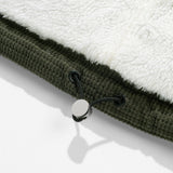 Teddy-Fleece Lined Corduroy Hooded Puffer Jacket