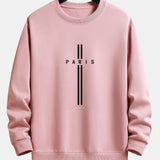 Relaxed Fit Sweatshirt with Paris Stripe Design