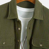 Button-Up Waffle Shirt with Double Pockets