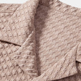 Houndstooth Jacquard Cuban Collar Shirt with Straight-Leg Linen Trousers