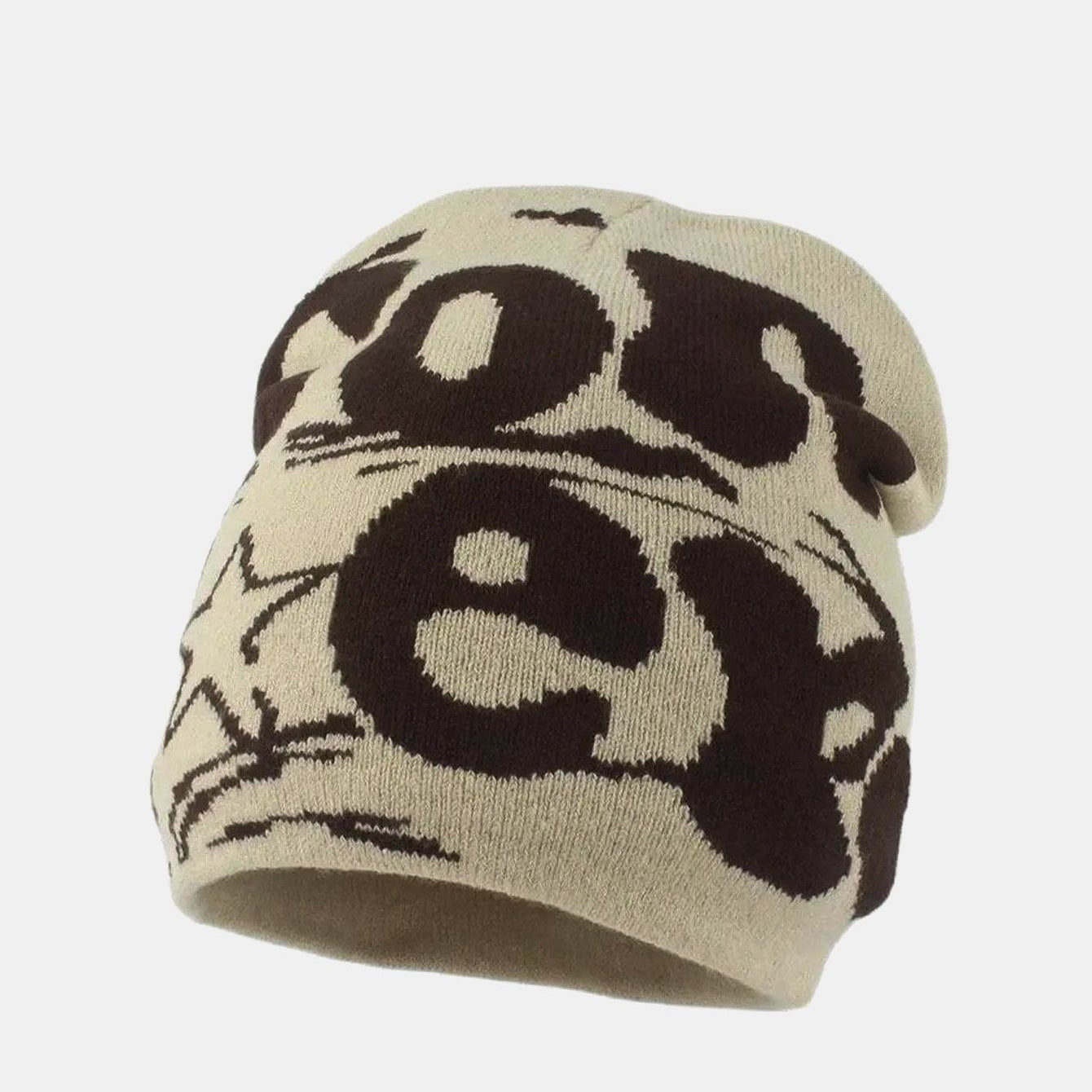 Trendy Knit Beanie Hat with Fashion Slogan Design