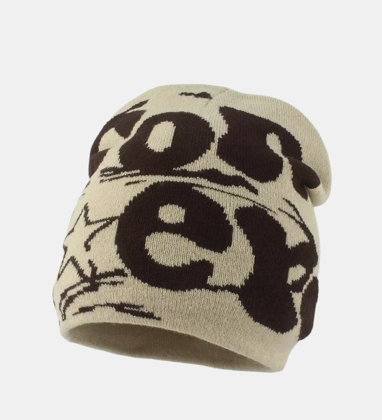 Trendy Knit Beanie Hat with Fashion Slogan Design