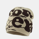 Trendy Knit Beanie Hat with Fashion Slogan Design