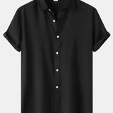 Textured Short Sleeve Button-Up Shirt