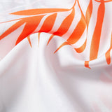 Leaf Print Button-Up Shirt with Mid-Length Drawstring Swim Shorts for Men