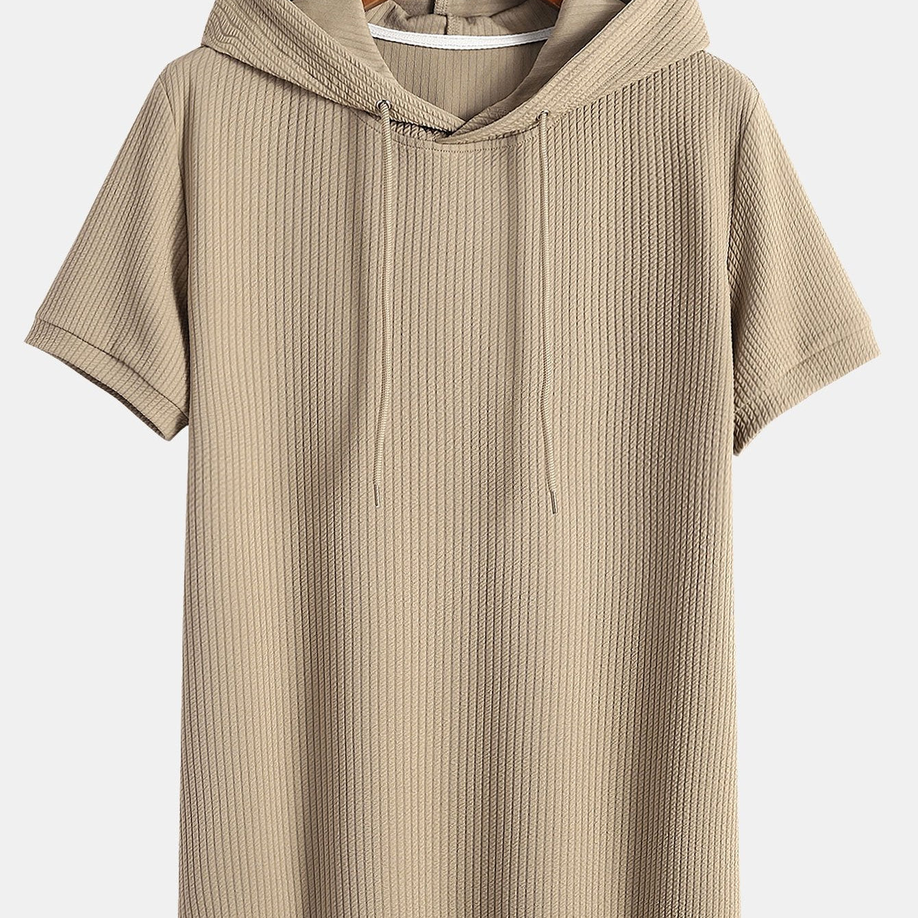 Ribbed Hooded T-Shirt for a Muscle Fit