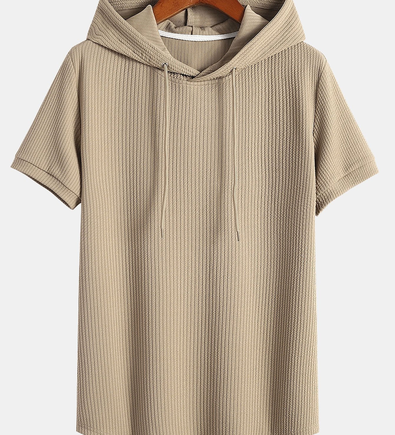 Ribbed Hooded T-Shirt for a Muscle Fit