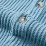 Waffle Texture Button-Up Shirt & Drawstring Waffle Shorts Set