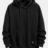Comfortable Geometric Jacquard Hoodie and Jogger Set