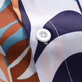 Vibrant Leaf Pattern Button-Up Shirt with Matching Swim Shorts