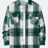 Plaid Flannel Overshirt with Double Pockets