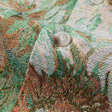 Floral Jacquard Cuban Shirt with Artistic Print
