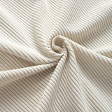Corduroy Long Sleeve Cuban Collar Shirt with Straight Leg Linen Trousers