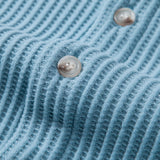 Waffle Textured Stand Collar Shirt with Drawstring Waffle Shorts