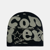 Trendy Knit Beanie Hat with Fashion Slogan Design