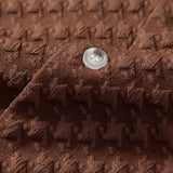 Houndstooth Jacquard Cuban Collar Shirt with Straight-Leg Linen Trousers