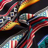 Geometric Print Button-Up Shirt and Swim Shorts Set