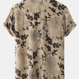 Floral Ink Print Button-Up Shirt
