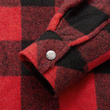 Teddy-Fleece Lined Plaid Flannel Hooded Shirt