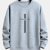 Relaxed Fit Sweatshirt with Paris Stripe Design