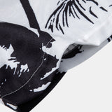 Tropical Palm Print Button-Up Shirt