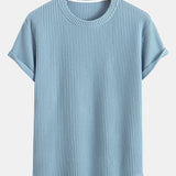 Waffle Knit Arc Hem Tee
