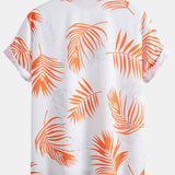 Button-Up Shirt with Leaf Print