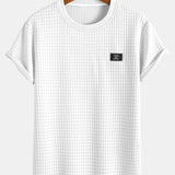 Short Sleeve Waffle Knit T-Shirt with Arc Hem & Matching Shorts