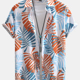 Button-Up Shirt with Leaf Print