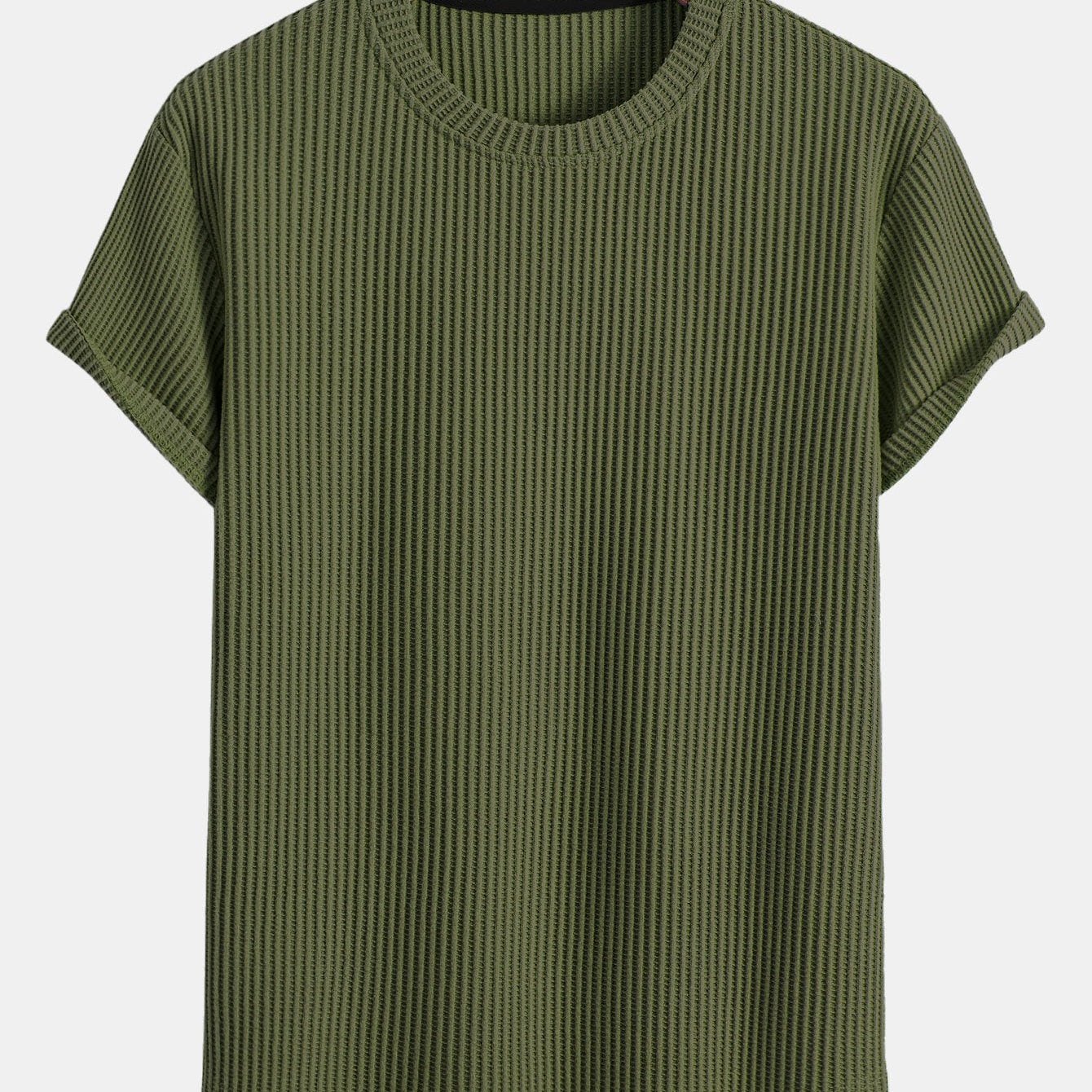 Waffle Knit Arc Hem Tee