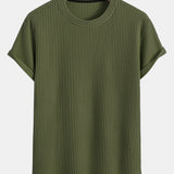 Waffle Knit Arc Hem Tee