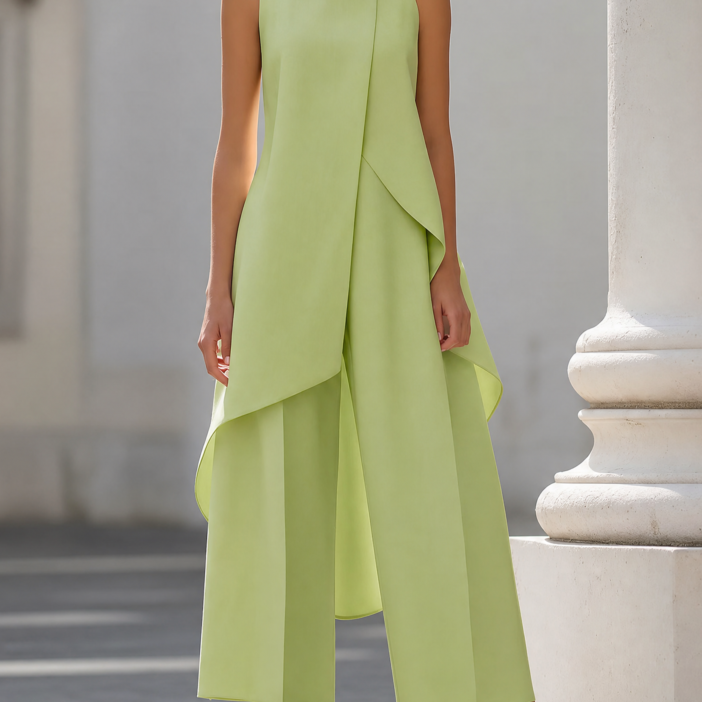 Martyna™ | Elegantiškas jumpsuit plačiomis kelnėmis ir aukšta apykakle