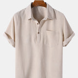 Essential Solid Corduroy Short Sleeve Shirts