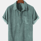 Essential Solid Corduroy Short Sleeve Shirts